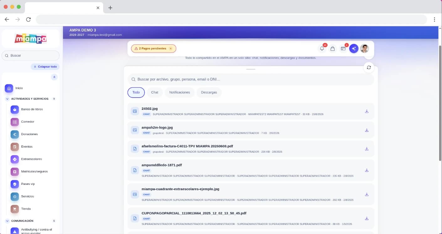 Captura de pantalla: Documentación