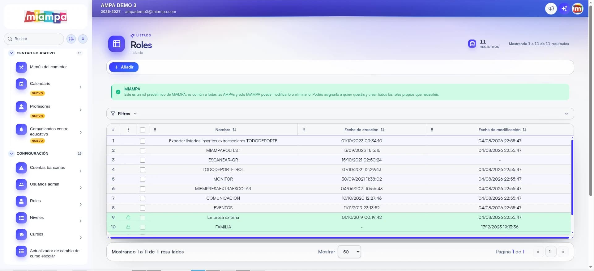 Captura de pantalla: Acceso para empresas externas